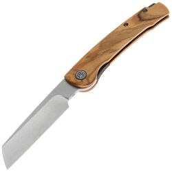 Нож Petrified Fish Scholar stonewash сталь 154CM рукоять Olive wood