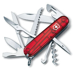 Нож многофункц. Victorinox Huntsman Translucent Red 91мм (1.3713.T)