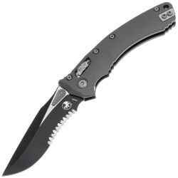 Нож Microtech Amphibian Ram-Lok PS black сталь M390MK рукоять Natural Clear Fluted Aluminum