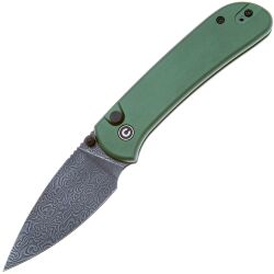 Нож CIVIVI Qubit сталь Damascus рукоять Green Aluminium (C22030E-DS1)