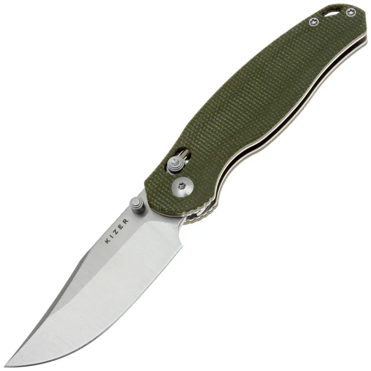 Нож Kizer Phoca CC satin сталь AEB-L рукоять Green Micarta