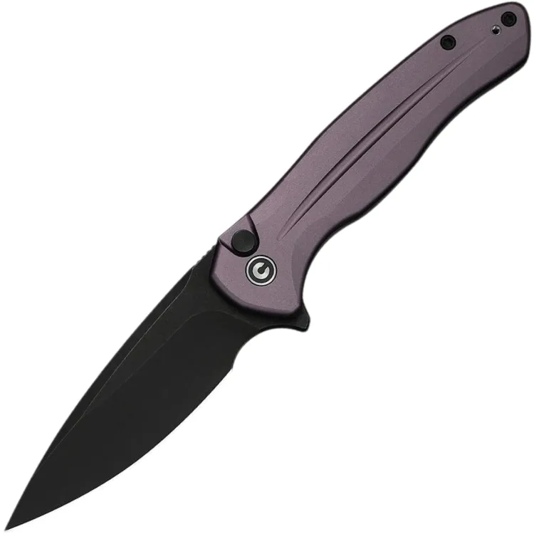 Нож CIVIVI Button Lock Kitefin blackwash сталь 14C28N рукоять Purple Aluminum (C24091-3)