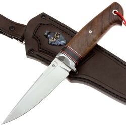 Нож Техно Этно сталь M398 рукоять дамаск Decorum/Ironwood (Дедюхин Г.)