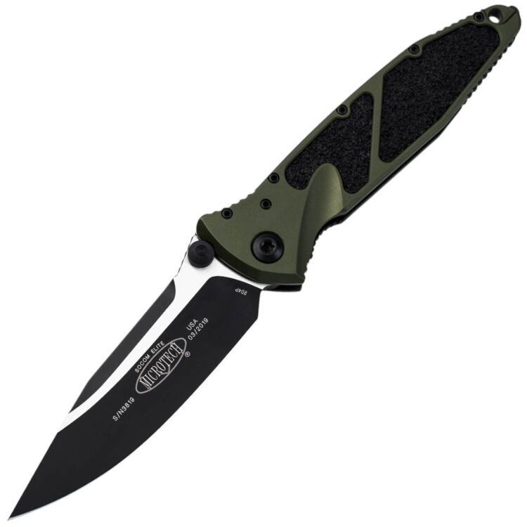 Нож Microtech SOCOM Elite S/E black сталь M390 рукоять Green Aluminium (160-1OD)