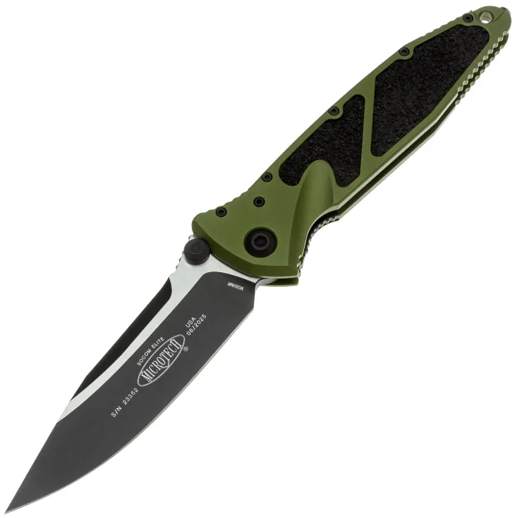 Нож Microtech SOCOM Elite S/E black сталь M390MK рукоять Green Aluminium (160-1OD)