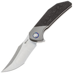 Нож Reate Tiger satin сталь M390 рукоять Bead blast Ti/Black camo FatCarbon