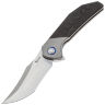 Нож Reate Tiger satin сталь M390 рукоять Bead blast Ti/Black camo FatCarbon