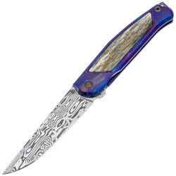 Нож Колибри XL сталь Hakkapella Damasteel рукоять титан/тимаскус/кость (Чебурков А.И.)