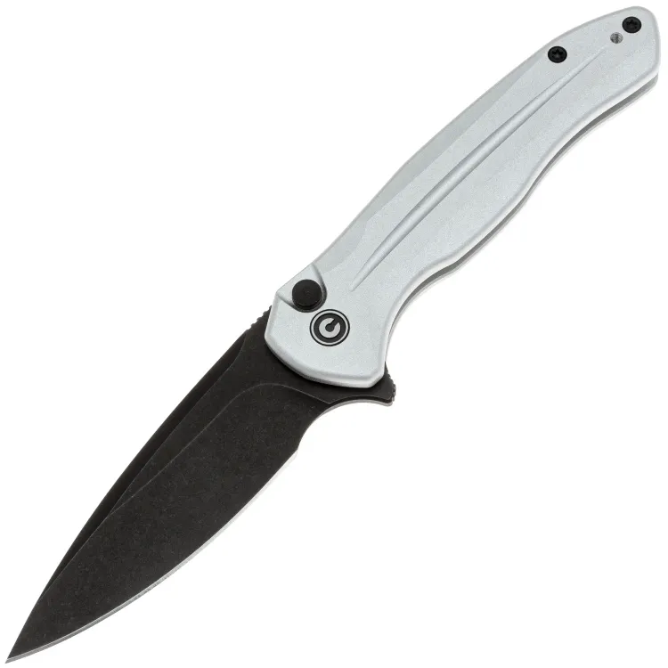 Нож CIVIVI Button Lock Kitefin blackwash сталь 14C28N рукоять Silver Aluminum (C24091-2)