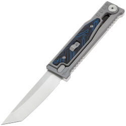 Нож Reate EXO-M Tanto satin сталь Elmax рукоять Ti/Blue-Black Damascus G10