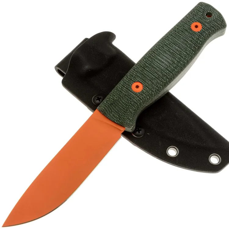 Нож HOT Knife Hoot orange сталь D2 рукоять Green Micarta