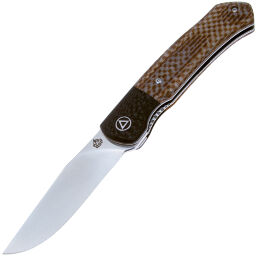 Нож QSP Gannet Satin сталь 154CM рукоять Brown Micarta/Red CF (QS137-B)