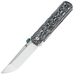 Нож Kansept BTF stonewash сталь S35VN рукоять Black/White Nebula Carbon Fiber