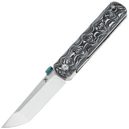 Нож Kansept BTF stonewash сталь S35VN рукоять Black/White Nebula Carbon Fiber