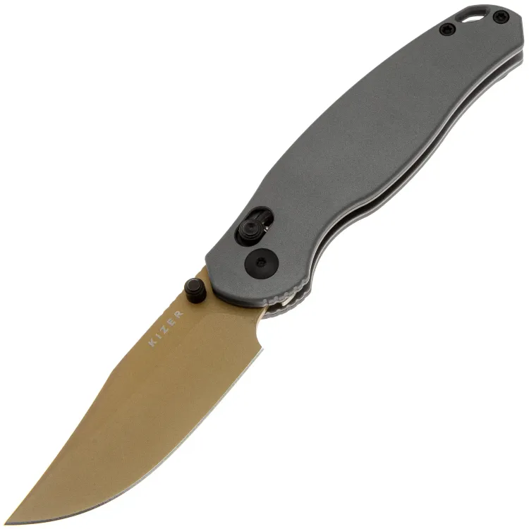 Нож Kizer Phoca CC sunset metal PVD сталь AEB-L рукоять Grey Aluminium