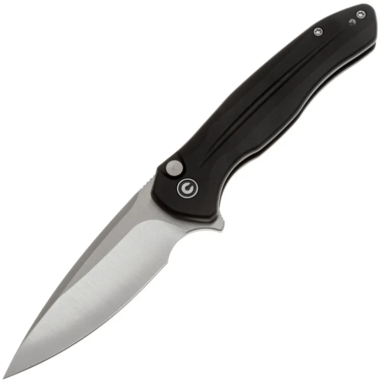 Нож CIVIVI Button Lock Kitefin satin сталь 14C28N рукоять Black Aluminum (C24091-1)