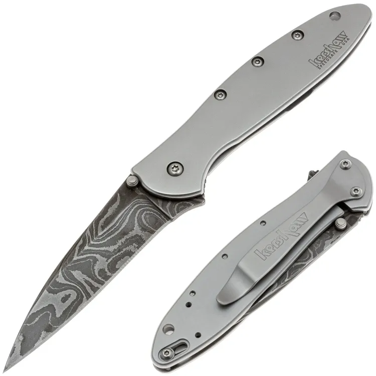 Нож Kershaw Leek Factory Second сталь Damascus рукоять Stainless steel (1660DAM XXXX)