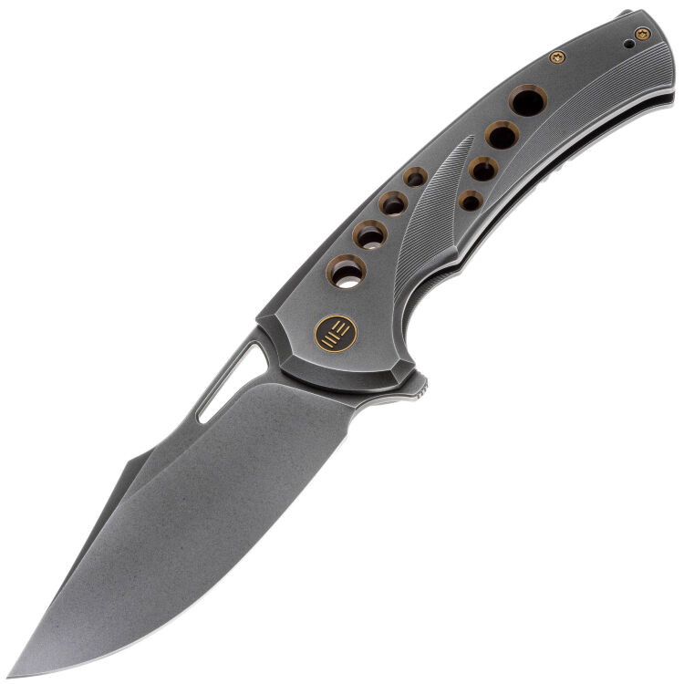 Нож WE Knife Swiftfin gray сталь CPM-20CV рукоять Gray Titanium/Dark golden holes (WE23051-3)