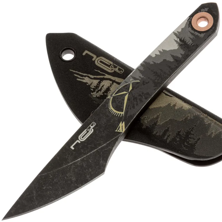 Нож N.C. Custom киридаши KOI Forest-Home 2026 Blackwash сталь AUS-8