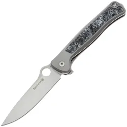 Нож Spyderco Slym R.I.L. сталь M390 рукоять Gray PVD Ti/Dark Matter Polar FatCarbon (C271TIP)