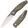 Нож TRM Atom tumbled сталь MagnaCut рукоять Contoured Sunset Orange CamoCarbon