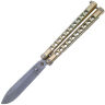 Нож-бабочка AtroposKnife Kirat RE сталь N690 рукоять Gold Titanium
