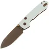 Нож Vosteed Raccoon TLL Drop Point copper dune сталь 14C28N рукоять White G10