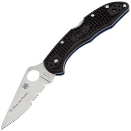 Нож Spyderco Delica 4 PS Thin Blue Line сталь VG-10 рукоять Black FRN (C11FPSBKBL)