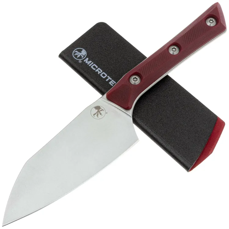 Нож кухонный Microtech 4" Santoku сталь M390MK рукоять Merlot G10 (3300-10MR)