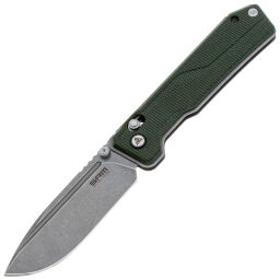 Нож SRM Rubik Large stonewash сталь 14C28N рукоять Green Micarta (7228B-MG)