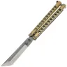 Нож-бабочка AtroposKnife Smoke 3.0 RE сталь N690 рукоять Gold Titanium