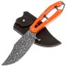 Нож 1-й Цех Сиськи блэквош травление сталь 440C рукоять Микарта Neon Orange