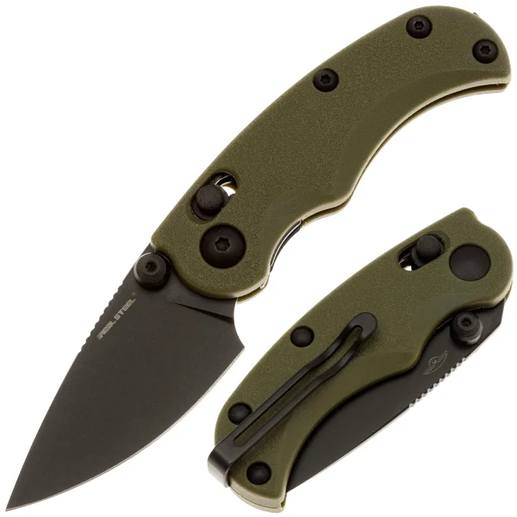 Нож Real Steel Esca black сталь 12C27 рукоять Green GFN (7181BG)