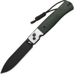 Нож CJRB Glacier PVD сталь AR-RPM9 рукоять Steel/Green Micarta (J1961-BMGN)