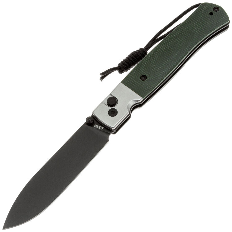 Нож CJRB Glacier PVD сталь AR-RPM9 рукоять Steel/Green Micarta (J1961-BMGN)