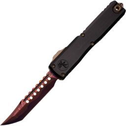 Нож Microtech Ultratech ZBP Hellhound сталь Baker Forge Damascus рукоять Hefted Black Aluminium