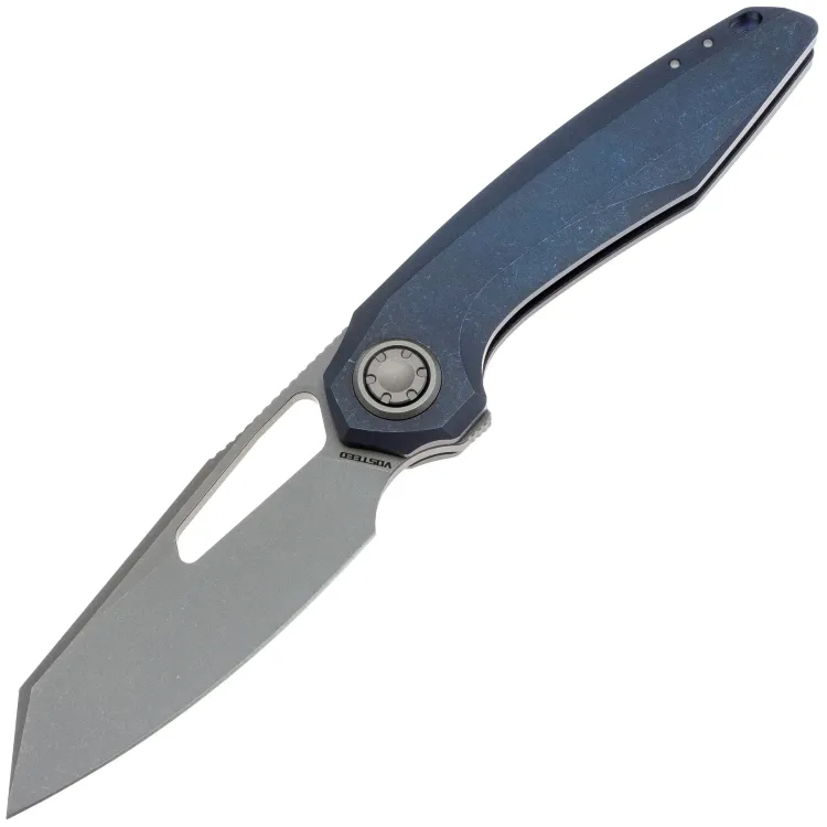 Нож Vosteed Thunderbeast beadblast stonewash сталь M390 рукоять Blue Titanium