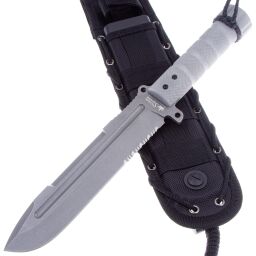 Нож Kizlyar Supreme Survivalist-Z сталь D2 Tacwash Serrated рукоять Aluminium ((Grey))