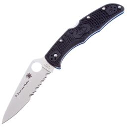 Нож Spyderco Endura 4 PS Thin Blue Line сталь VG-10 рукоять Black FRN (C10FPSBKBL)