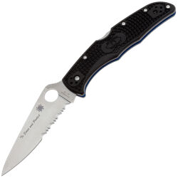 Нож Spyderco Endura 4 PS Thin Blue Line сталь VG-10 рукоять Black FRN (C10FPSBKBL)