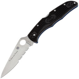 Нож Spyderco Endura 4 PS Thin Blue Line сталь VG-10 рукоять Black FRN (C10FPSBKBL)