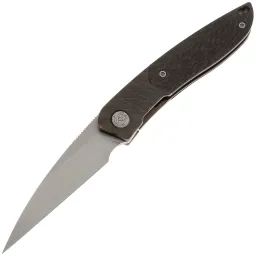 Нож KB Knives Spike beadblast сталь M390 рукоять Grey Titanium/Twill CF