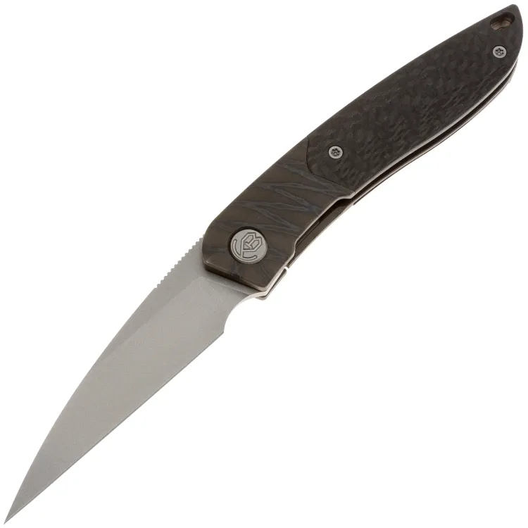 Нож KB Knives Spike beadblast сталь M390 рукоять Grey Titanium/Twill CF