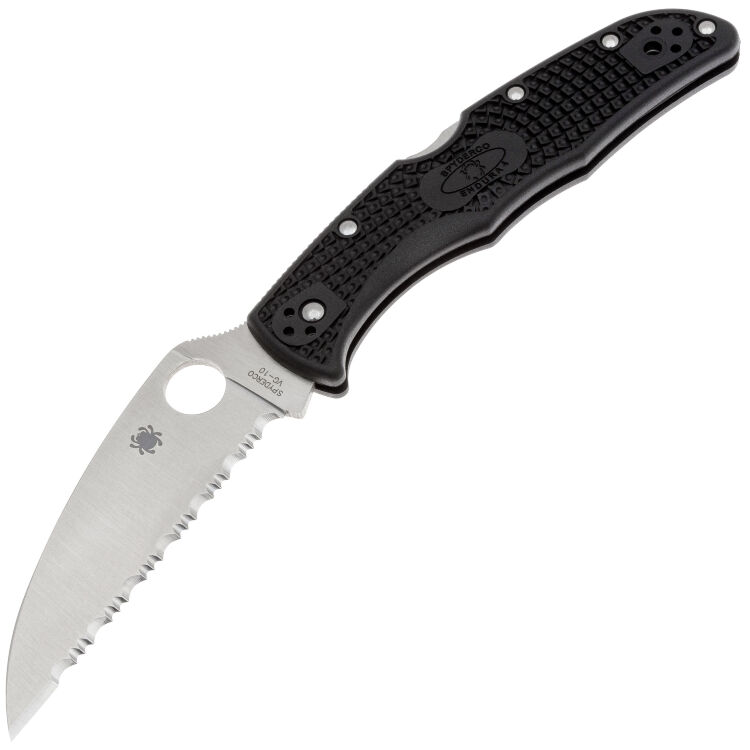 Нож Spyderco Endura 4 Wharncliffe Serrated сталь VG-10 рукоять Black FRN (C10FSWCBK)