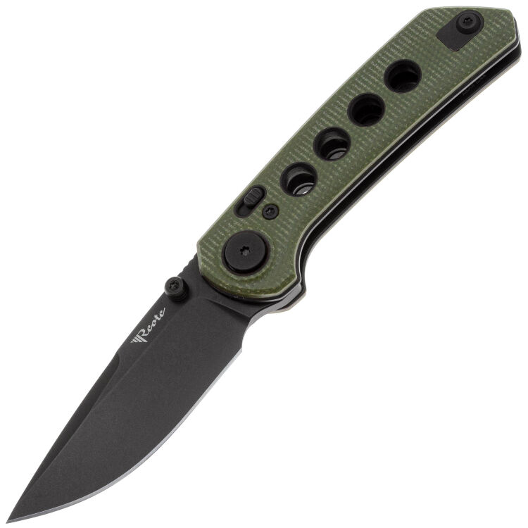 Нож Reate PL-XT Drop Point black PVD сталь Nitro-V рукоять Green Micarta/Black G10