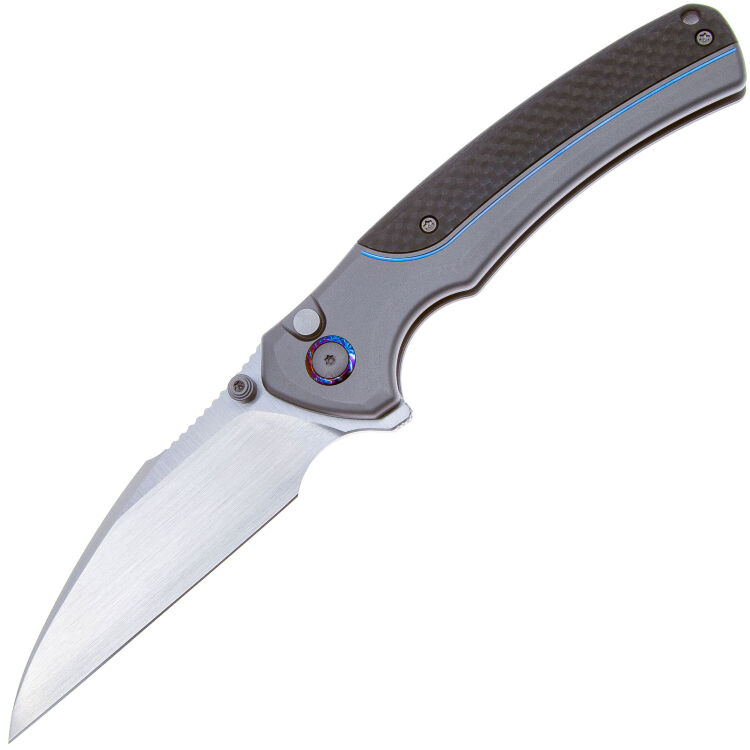 Нож WE Knife Ziffius satin сталь CPM-20CV рукоять Gray Titanium/Twill Carbon Fiber (WE22024A-2)