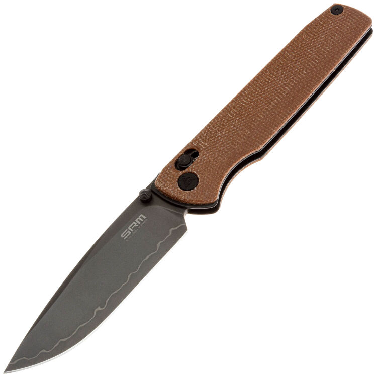 Нож SRM Terrier black сталь 140Cr Laminated рукоять Brown Micarta (258L-MN2)