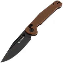 Нож Sencut Glenspar black сталь 9Cr18MoV рукоять Brown Canvas Micarta (S25046-3)
