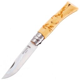 Нож Opinel №7 Nature Leaves сталь 12C27 рукоять самшит (001551) (Нож Opinel 7VRI Nature Leaves рукоять самшит (001551))