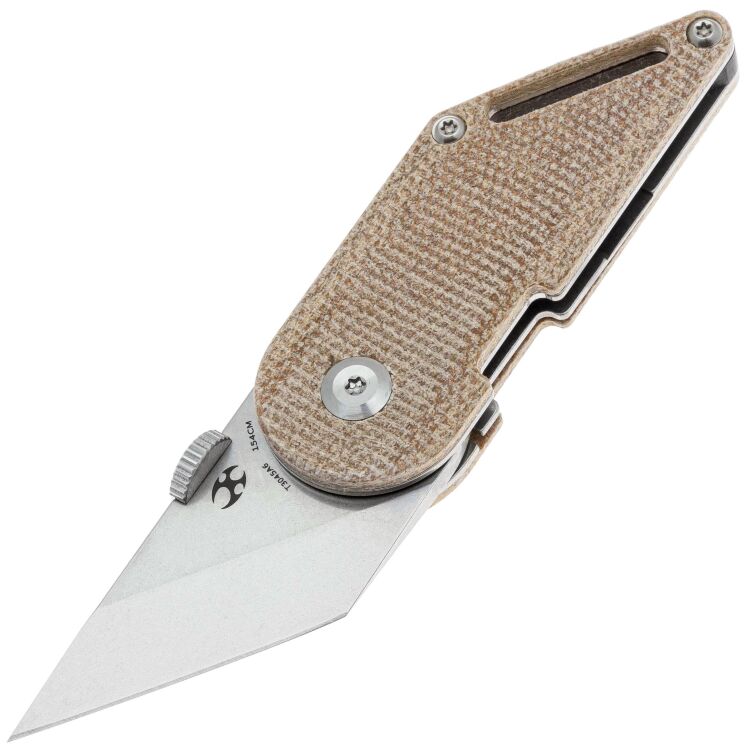 Нож Kansept Dash stonewash сталь 154CM рукоять Brown Micarta